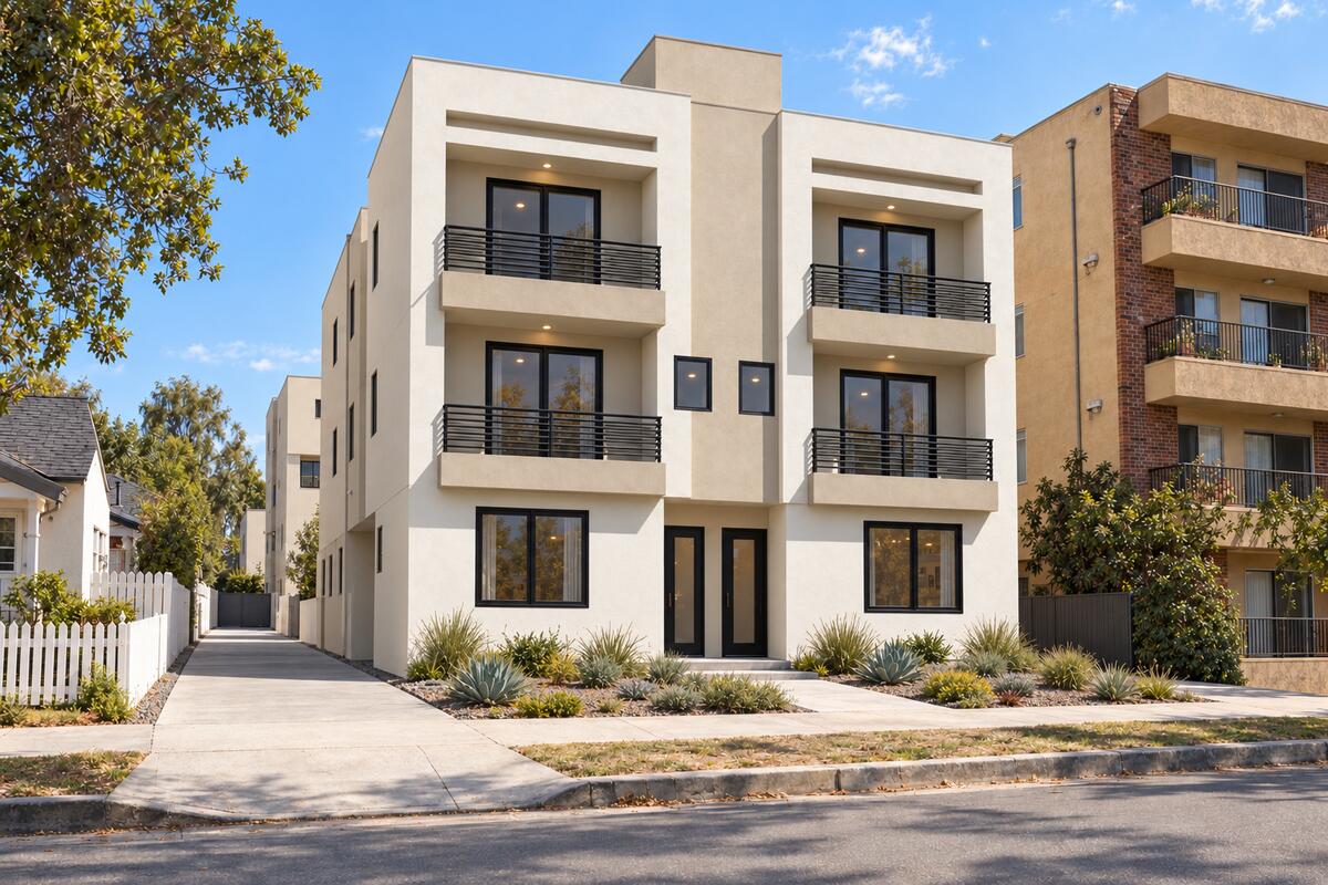 Concept architectural rendering for the Tujunga residential project
